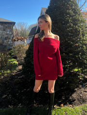 Merry Vibe Sweater Mini Skirt - Red