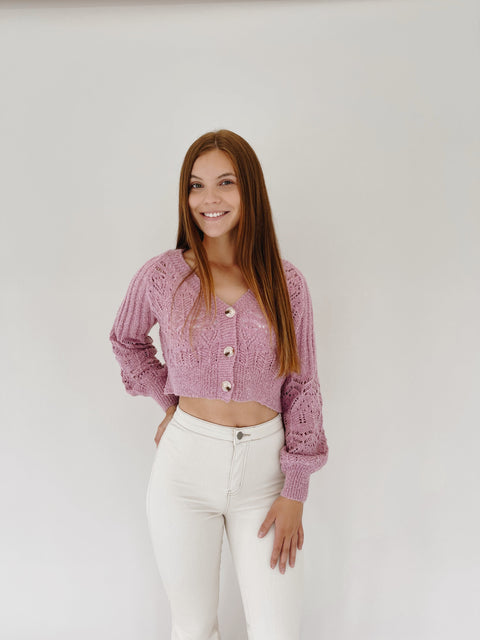 Doily Knit Button Up - ShopTheCue