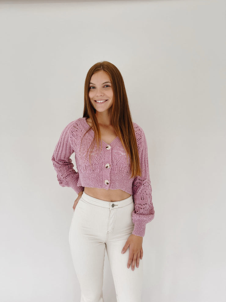 Doily Knit Button Up