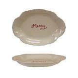 Scalloped Platter with Embossed Edge "Merry"