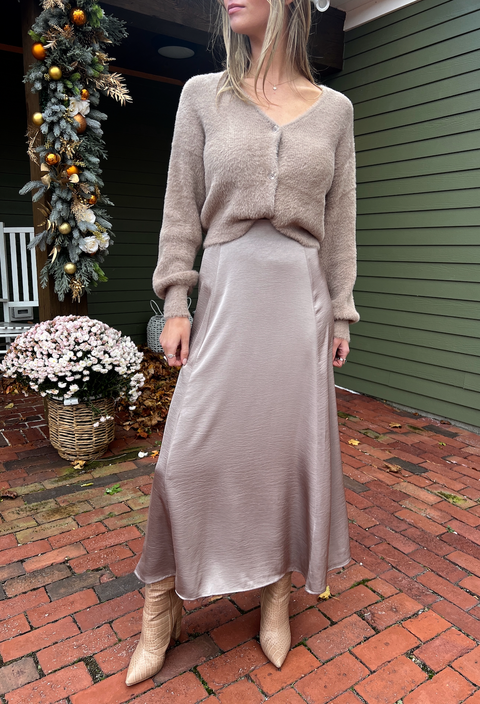 SADIRA FLUFFY CARDIGAN MOONLIGHT