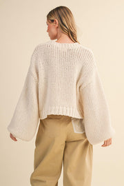 Bow Babe Chunky Sweater - Cream