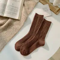 Knitted Cashmere Crew Cozy Socks For Women