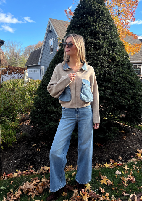 Glow Up Sweater Denim Jacket