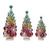 Sisal Bottle Brush Trees w/ Ornaments & Wood Bases - 3 sizes