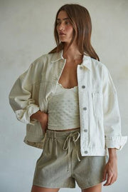 Drive On Denim Jacket - Cream