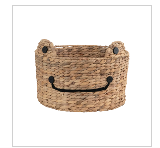 Hand-Woven Water Hyacinth Frog Basket