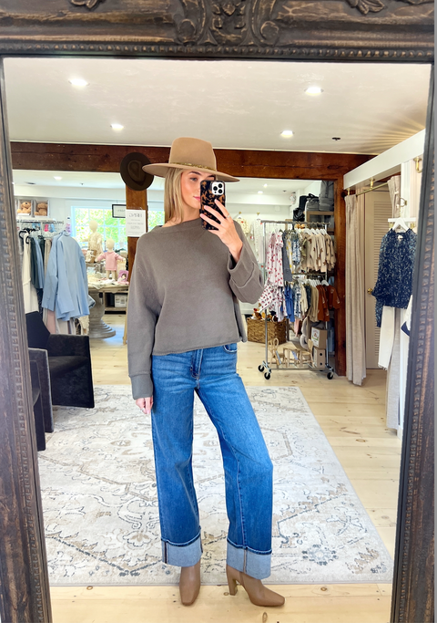 Always A Breeze Sweater - Olive