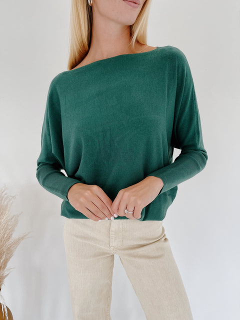 Boatneck Dolman Sweater Tunic