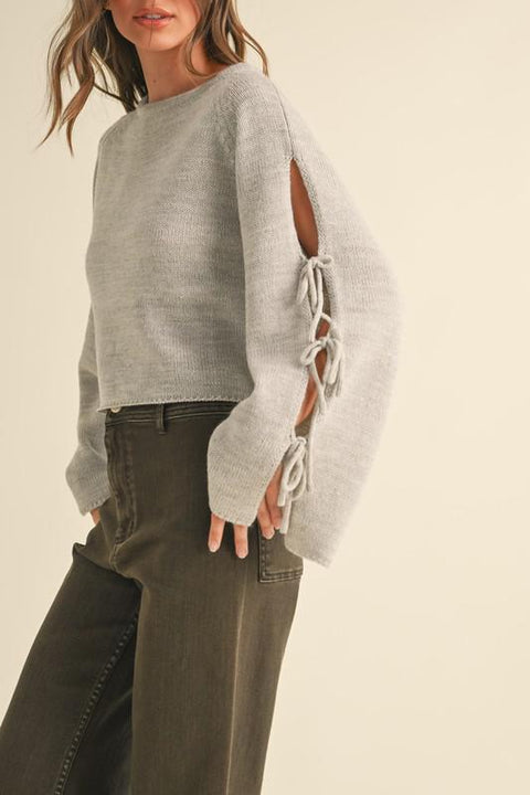 The Basic Bow Sweater Grey