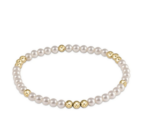 E. Newton Worthy Pattern 3mm Bead Bracelet - Pearl