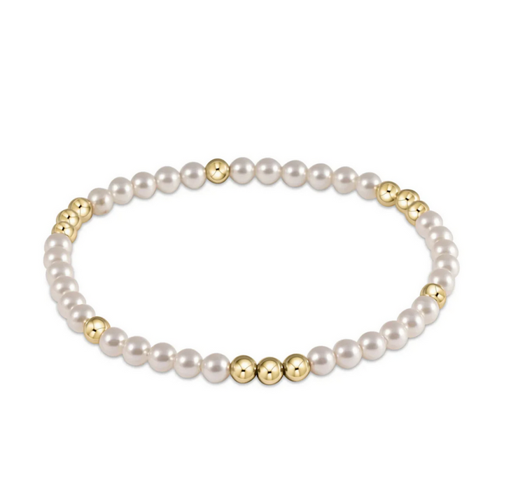 E. Newton Worthy Pattern 3mm Bead Bracelet - Pearl