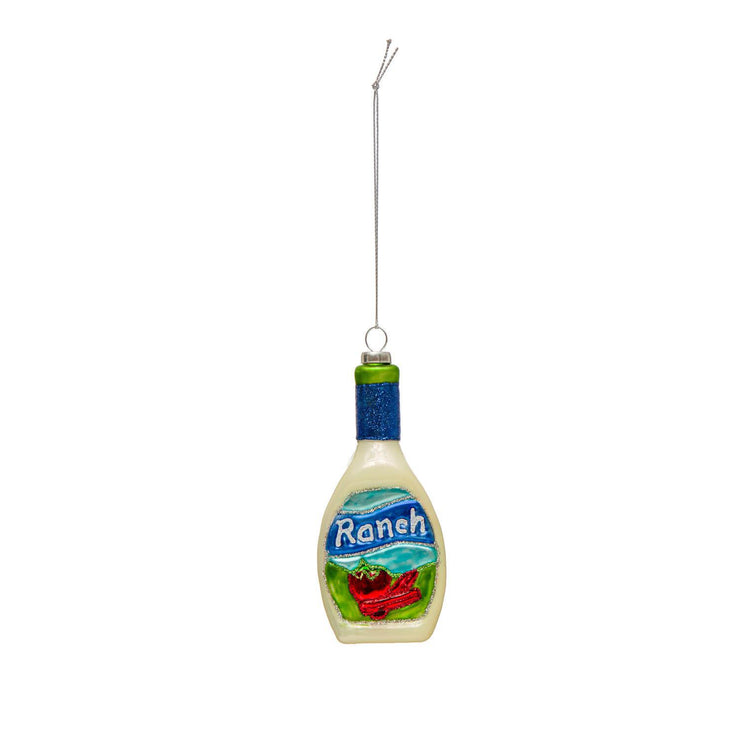 Ranch Dressing Bottle Ornament w/ Glitter, Multi Color