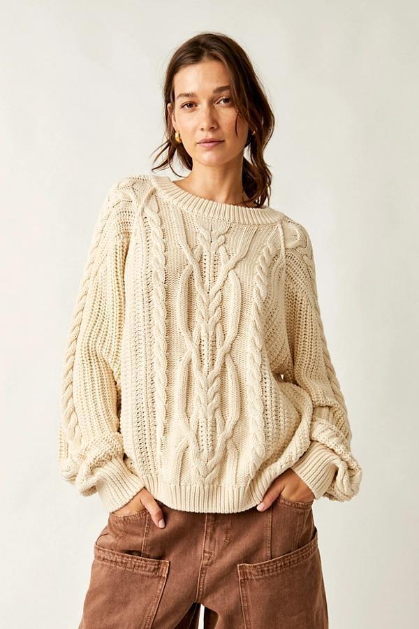 Frankie Cable Sweater in Ivory