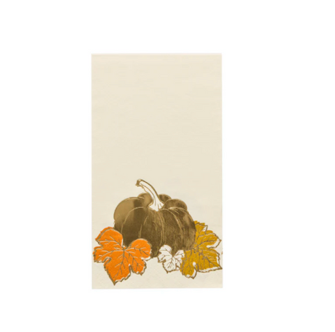 Gilded Harvest Guest Napkins 4.5x8/ 3ply 20/pkg Gold Foil