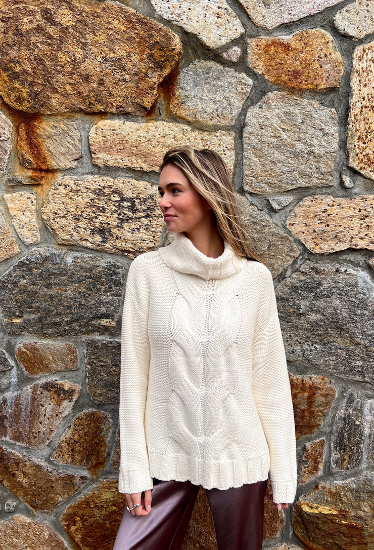 LARK: CABLE TURTLENECK SWEATER
