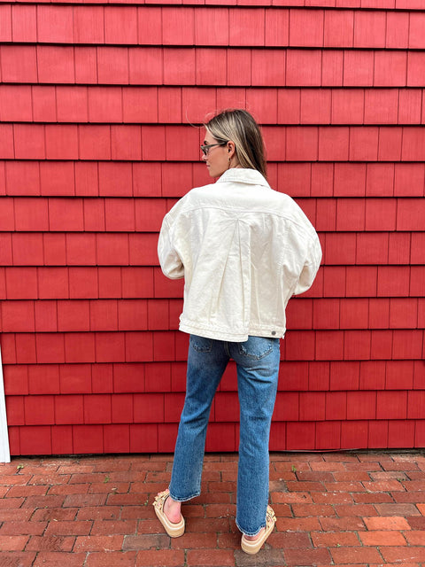 Drive On Denim Jacket - Cream