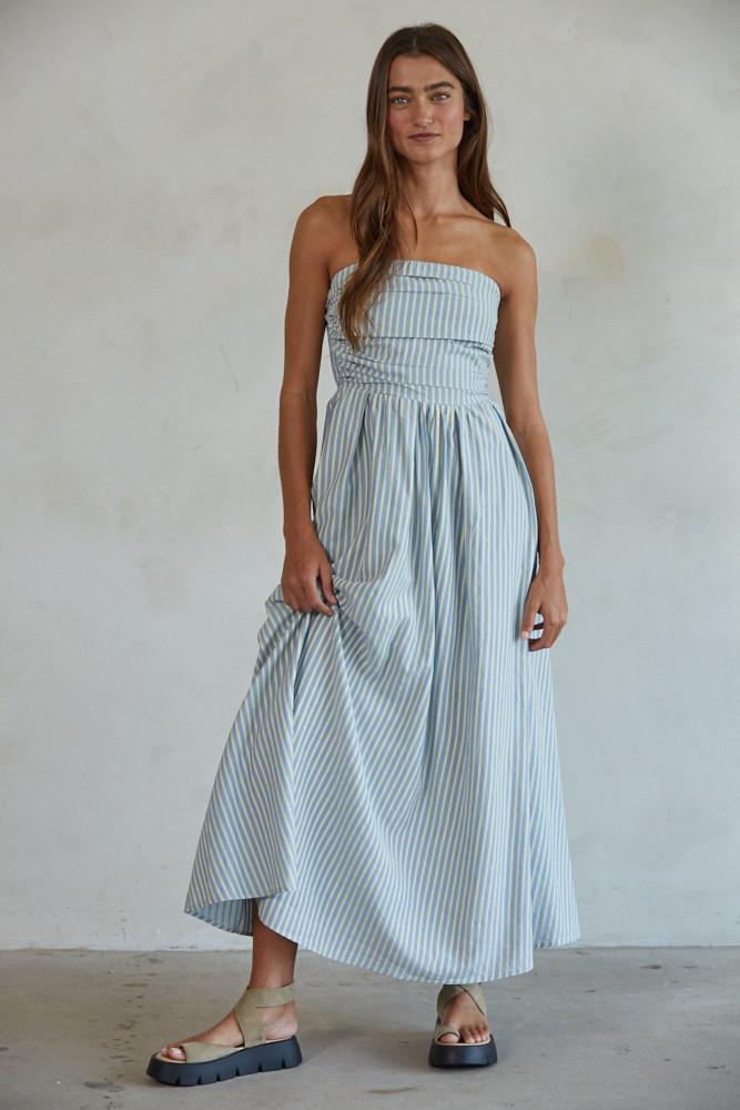 Always and Forever Strapless Maxi - Dusty Blue