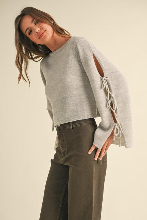 The Basic Bow Sweater Grey