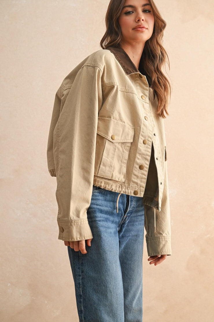 Working Girl Utility Jacket - Beige