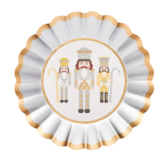 Gilded Nutcracker Scalloped Salad Plate / 8PCK
