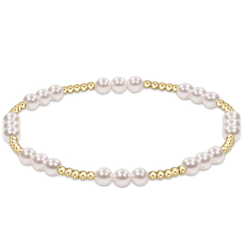 E. Newton Classic Joy Pattern 4mm Bead Bracelet - Pearl