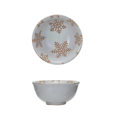 Mini Stoneware Bowl with Snowflakes