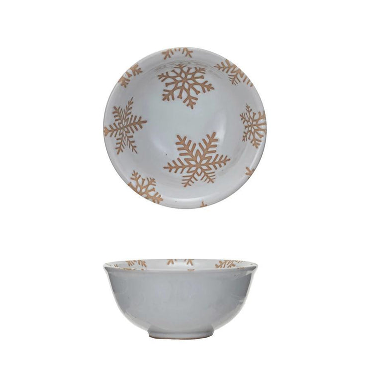 Mini Stoneware Bowl with Snowflakes