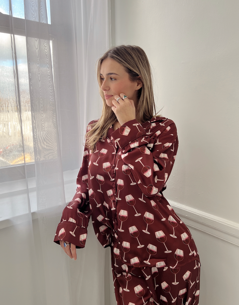 Classic Pj Set - Red Wine