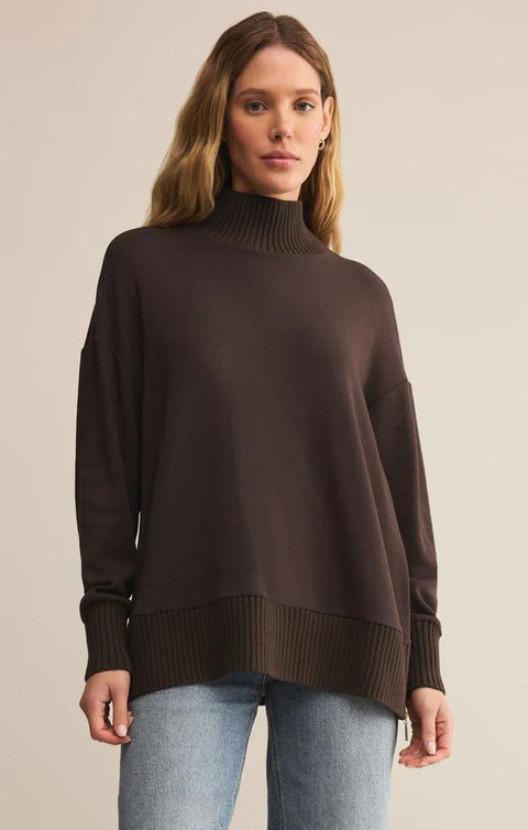 Sable Rib Sweatshirt - Chocolate Cherry