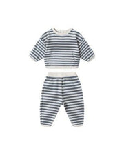 The Waffle Slouch Set - Ocean Stripe