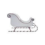 Metal Sled with Candy Cane Skis & Red Trim, White & Red