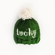 Lucky St. Patrick's Day Hand Knit Beanie Hat Baby & Kids