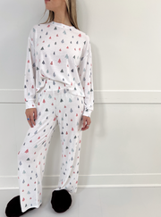 Alpine Tree Long Sleeve Top - White