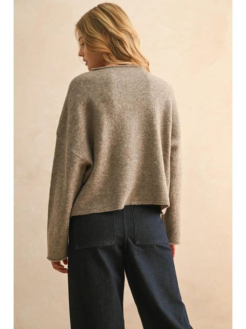 Lovelace Trim Cardi - Mocha