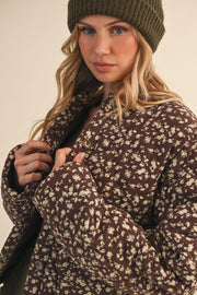 Flower Power Padded Jacket - Brown