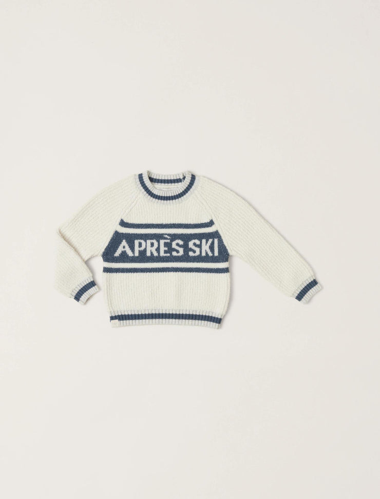 Toddler CozyChic Cotton Apres Pullover - Cream/Blue