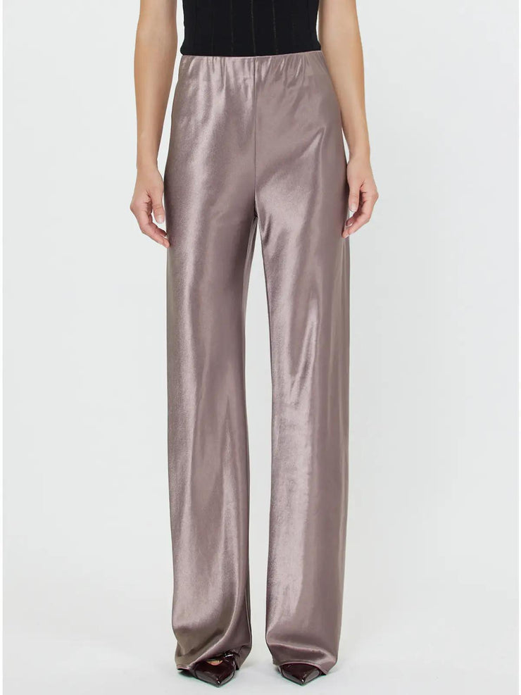 Satin Babe Bais Long Pant - Mauve Brown