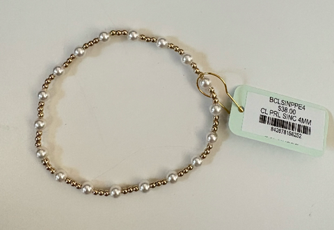 E. Newton Classic Purpose Pattern 4mm Bead Bracelet - Pearl