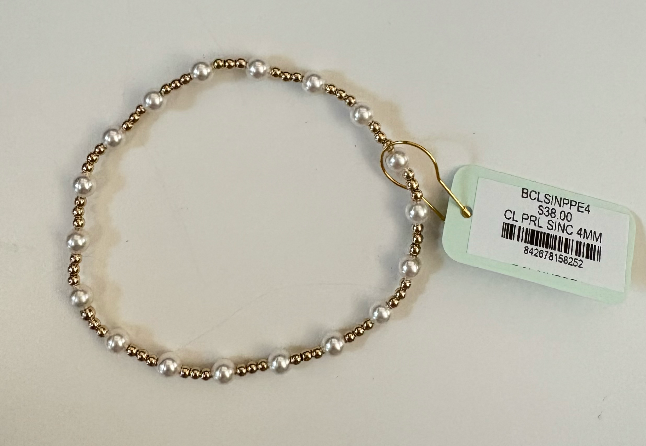 E. Newton Classic Purpose Pattern 4mm Bead Bracelet - Pearl