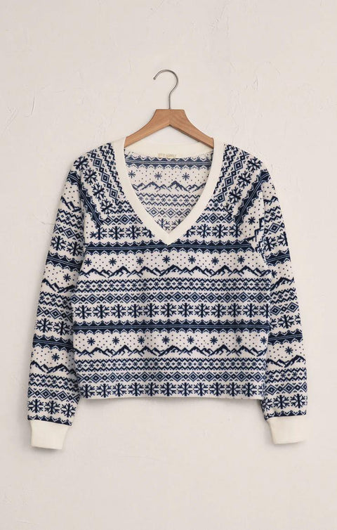Slopes Fairisle Long Sleeve Top - Vanilla Ice