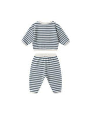 The Waffle Slouch Set - Ocean Stripe