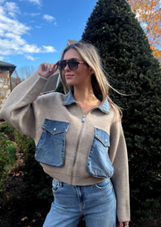 Glow Up Sweater Denim Jacket