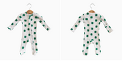 Organic Waffle 2-Way Zip Footie, Clover