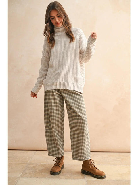 The Chenille High Neck Sweater - Cream