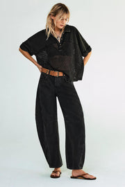 We The Free Good Luck Mid-Rise Barrel Jeans