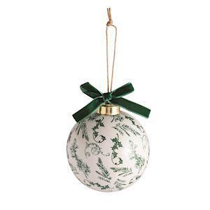 Green Toile Ball Ornament