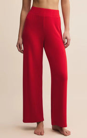 Luxe Pointelle Pant in Festive Red