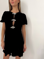 Velvet Bow Sparkle Mini - Black