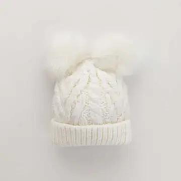 Winter White Fluffer Beanie Hat Baby & Kids